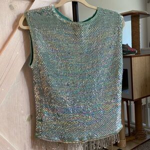 Iridescent Sequin Sleeveless Top